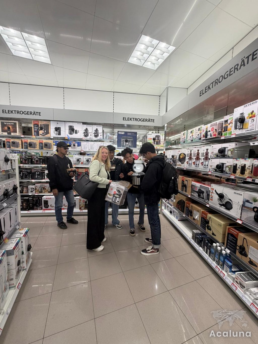 Jessica Moll shopping for household items with new apprentices