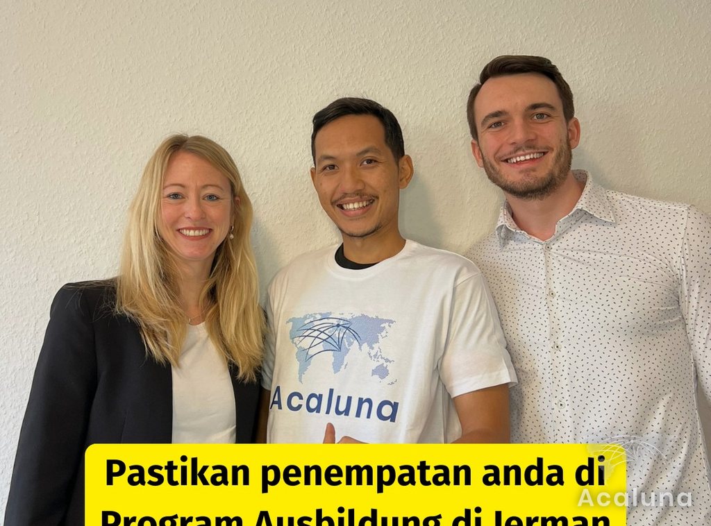 Jessica Moll dan Dr. Manuel Behmüller bersama seorang kandidat Acaluna dari Indonesia