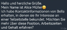 Gefälschte Nachricht im Namen der Firma Acaluna